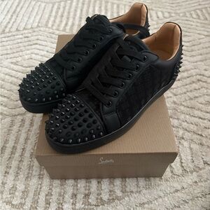Christian Louboutin Black Spiked Sneakers